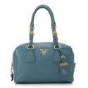 Prada Vintage - Vitello Daino Handbag Bag - Blue - Leather Handbag - Luxury High Quality