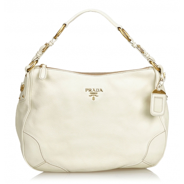 Prada Vintage - Nylon Shoulder Bag - White - Leather Handbag - Luxury High Quality