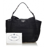 Prada Vintage - Quilted Nylon Tote Bag - Black - Leather Handbag - Luxury High Quality