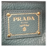 Prada Vintage - Vitello Daino Handbag Bag - Blue - Leather Handbag - Luxury High Quality