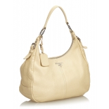 Prada Vintage - Vitello Daino Leather Shoulder Bag - White Ivory - Leather Handbag - Luxury High Quality