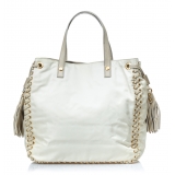 Prada Vintage - Nylon Tote Bag - White Ivory - Leather Handbag - Luxury High Quality