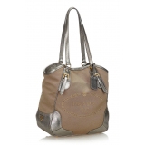 Prada Vintage - Canapa Canvas Tote Bag - Brown Beige - Leather Handbag - Luxury High Quality