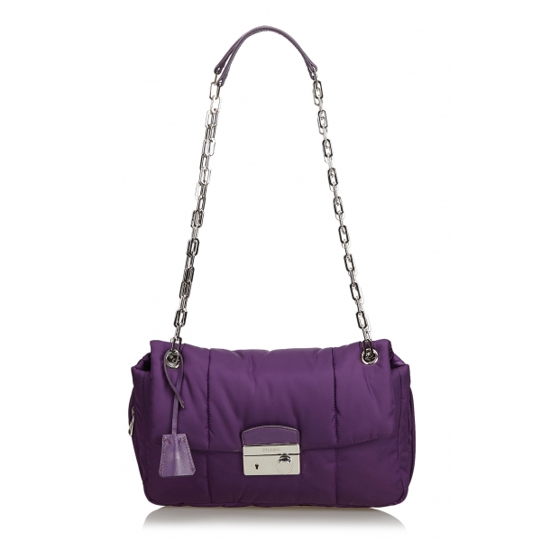Prada Vintage - Nylon Bomber Shoulder Bag - Purple - Leather Handbag -  Luxury High Quality - Avvenice