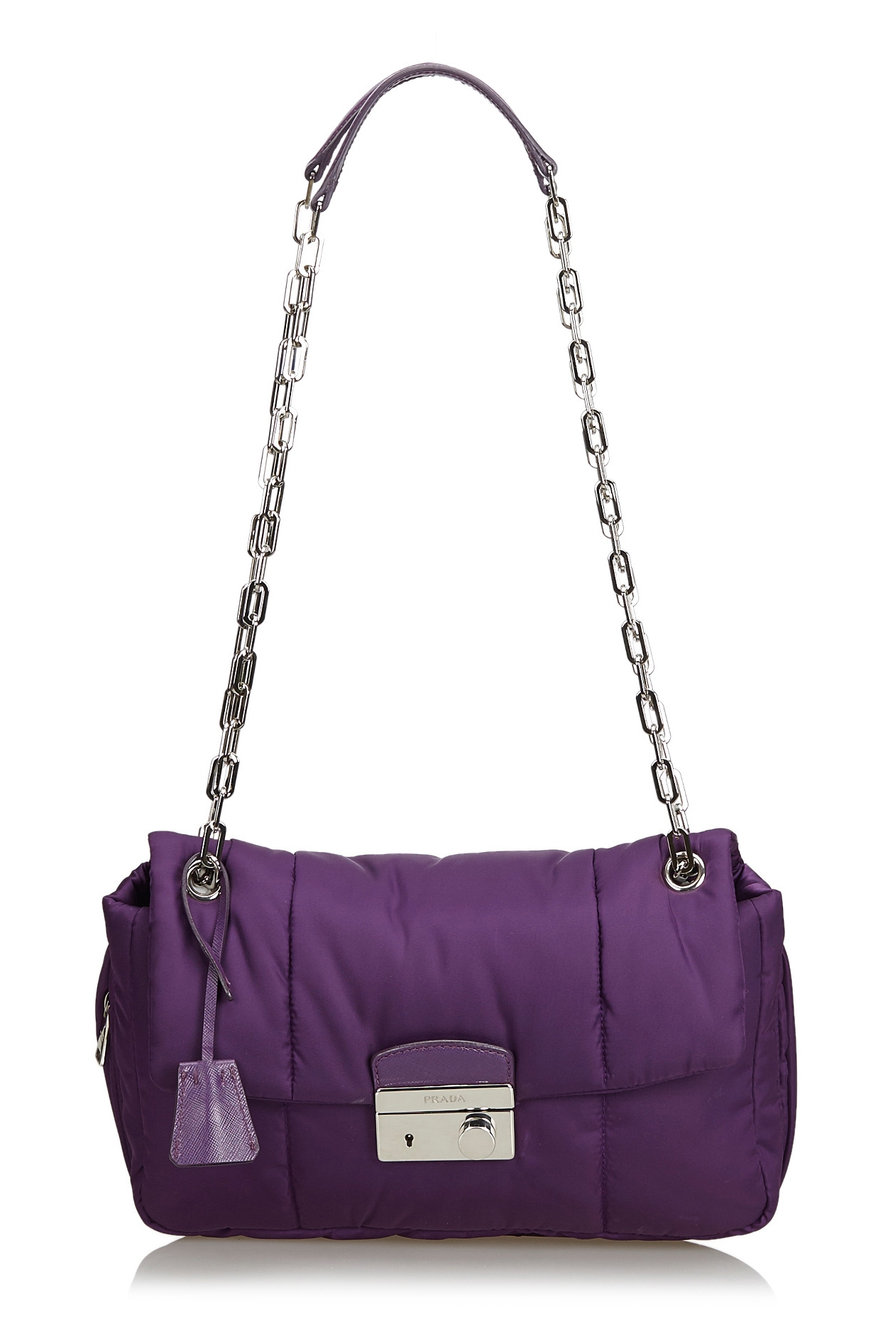 Prada Vintage - Nylon Bomber Shoulder Bag - Purple - Leather