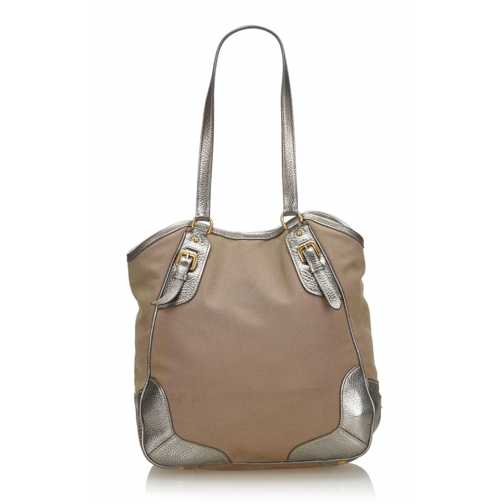 Prada Vintage - Canapa Canvas Tote Bag - Brown Beige - Leather Handbag ...