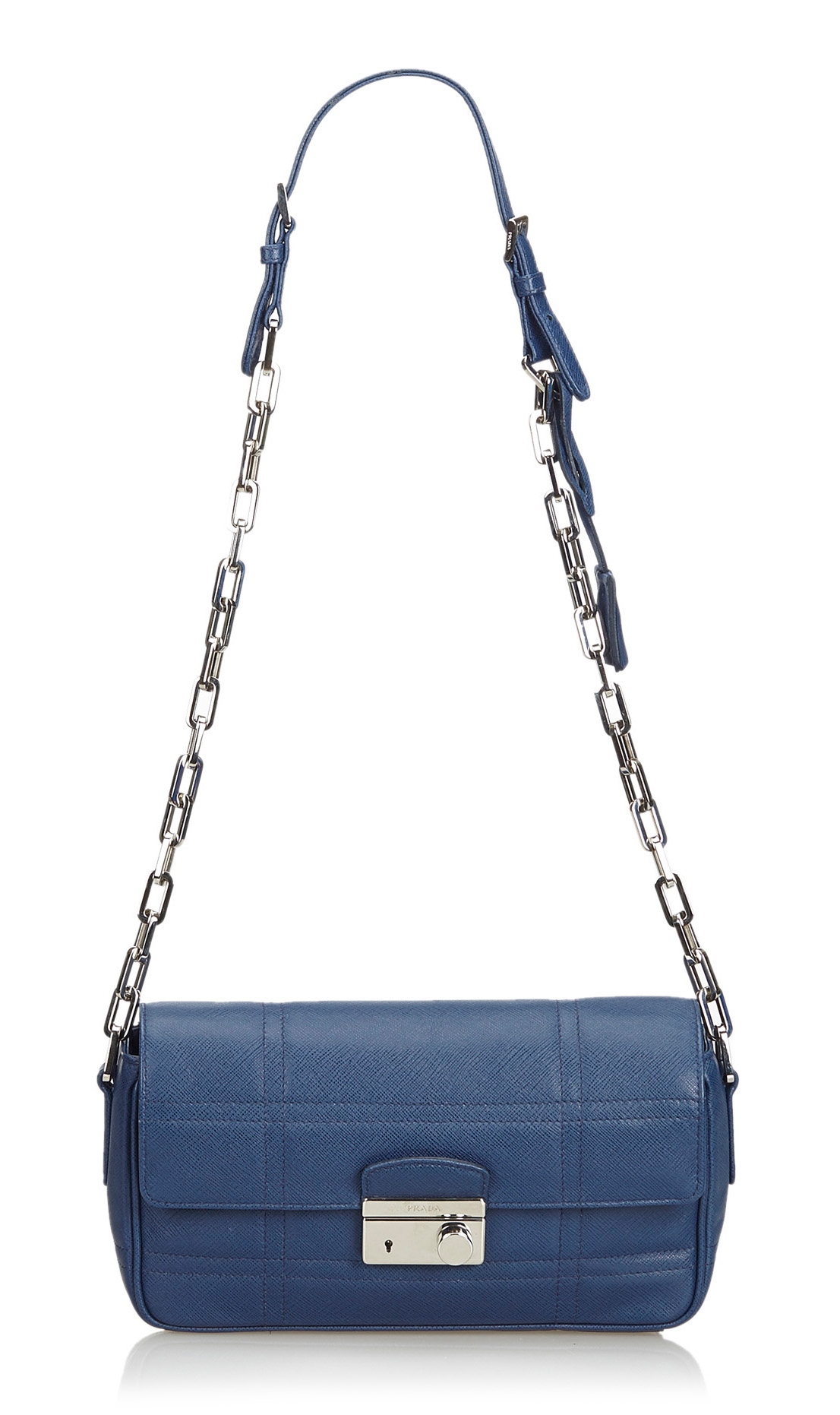 Prada Blue leather messenger bag