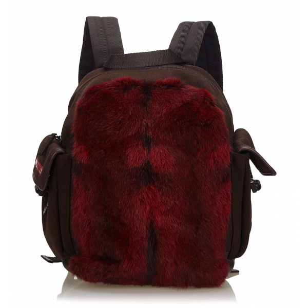 prada red backpacks