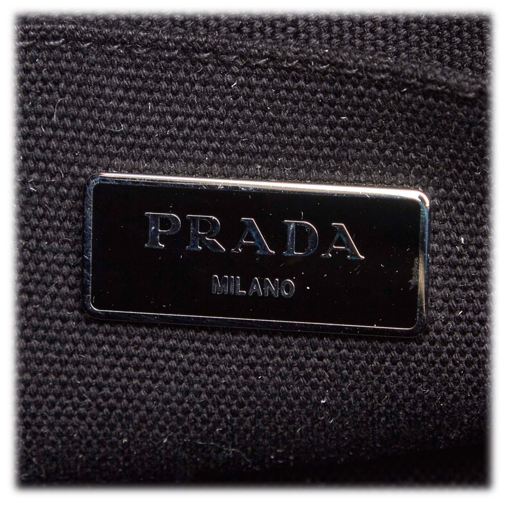 Prada Vintage - Canapa Canvas Logo Satchel Bag - Blue - Leather Handbag ...