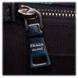 Prada Vintage - Canapa Canvas Logo Satchel Bag - Blu - Borsa in Pelle - Alta Qualità Luxury