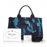 Prada Vintage - Canapa Canvas Logo Satchel Bag - Blue - Leather Handbag - Luxury High Quality