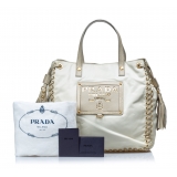 Prada Vintage - Nylon Tote Bag - White Ivory - Leather Handbag - Luxury High Quality