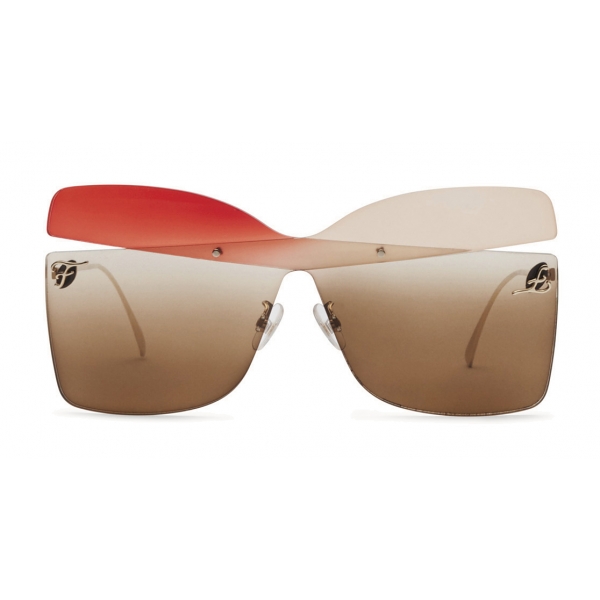 Fendi - Karligraphy - Occhiali da Sole a Farfalla - Oro Rosso Rosa - Occhiali da Sole - Fendi Eyewear