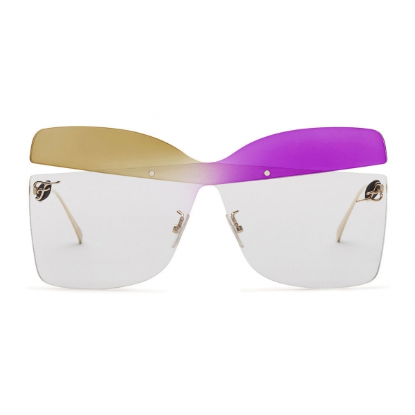 Fendi - Karligraphy - Occhiali da Sole a Farfalla - Oro Tabacco Viola - Occhiali da Sole - Fendi Eyewear