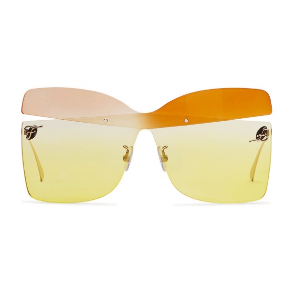 Fendi - Karligraphy - Occhiali da Sole a Farfalla - Oro Rosa Arancio - Occhiali da Sole - Fendi Eyewear