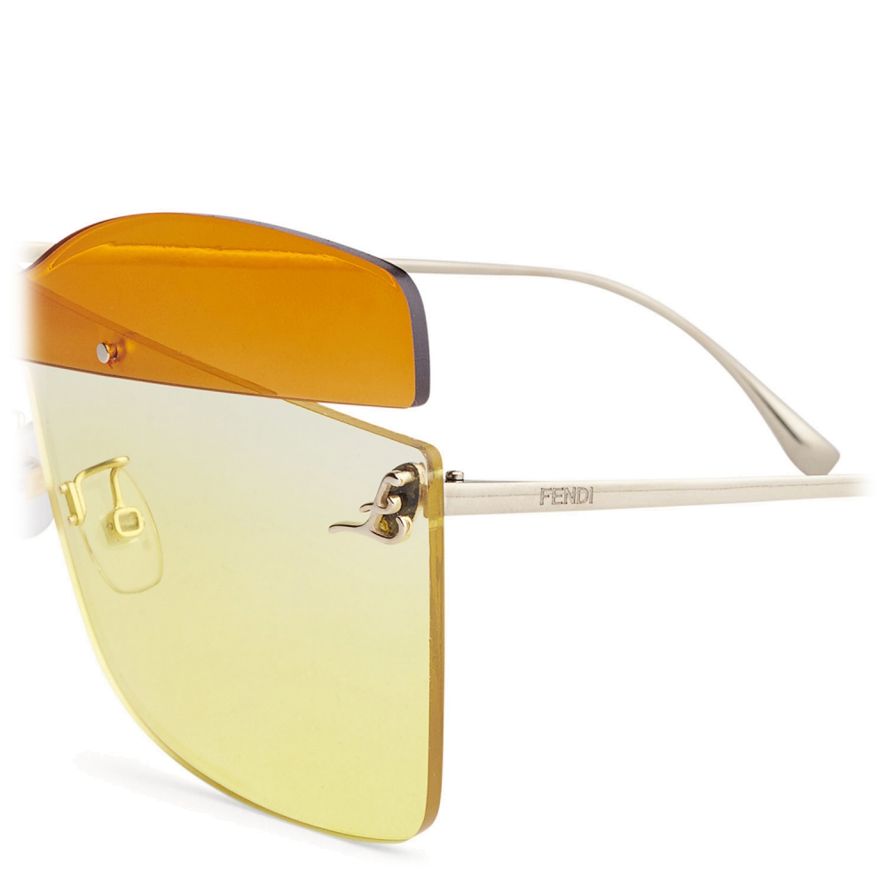 Fendi - Eyeline - Round Pilot Sunglasses - Yellow - Sunglasses - Fendi  Eyewear - Avvenice