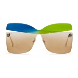 Fendi - Karligraphy - Butterfly Sunglasses - Gold Blue Green - Sunglasses - Fendi Eyewear