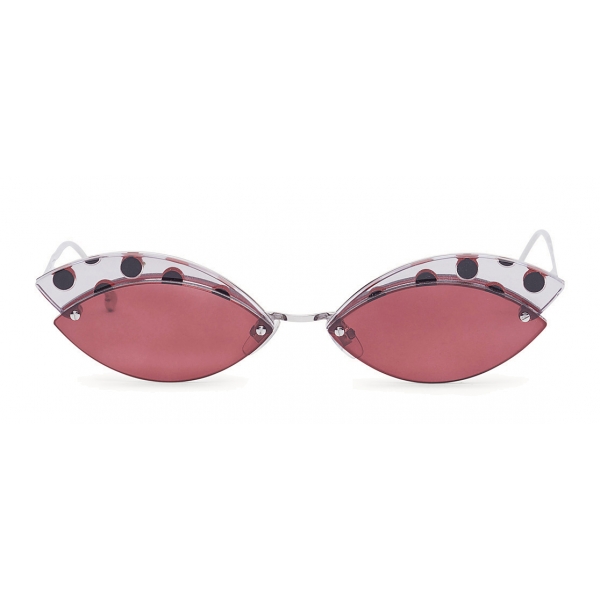 Fendi - DeFender - Occhiali da Sole Aviator - Rosso - Pois - Occhiali da Sole - Fendi Eyewear