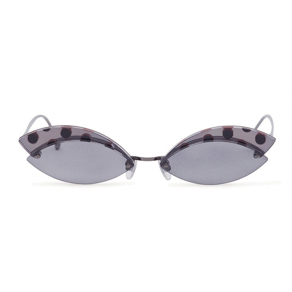 Fendi - DeFender - Occhiali da Sole Aviator - Rutenio - Pois - Occhiali da Sole - Fendi Eyewear