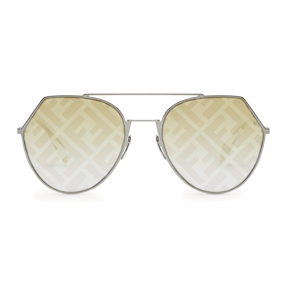 Fendi - Fendi Grid - Pilot Sunglasses - Red Ruthenium - Sunglasses - Fendi  Eyewear - Avvenice