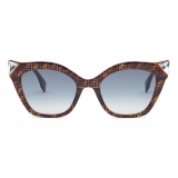 Fendi - Iridia - Occhiali da Sole Cat Eye - Havana FF - Occhiali da Sole - Fendi Eyewear