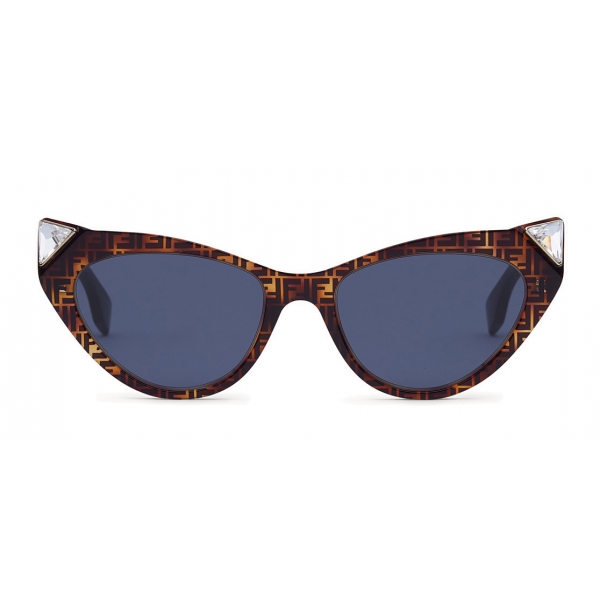 Fendi - Iridia - Cat Eye Angle Sunglasses - Havana FF - Sunglasses - Fendi Eyewear