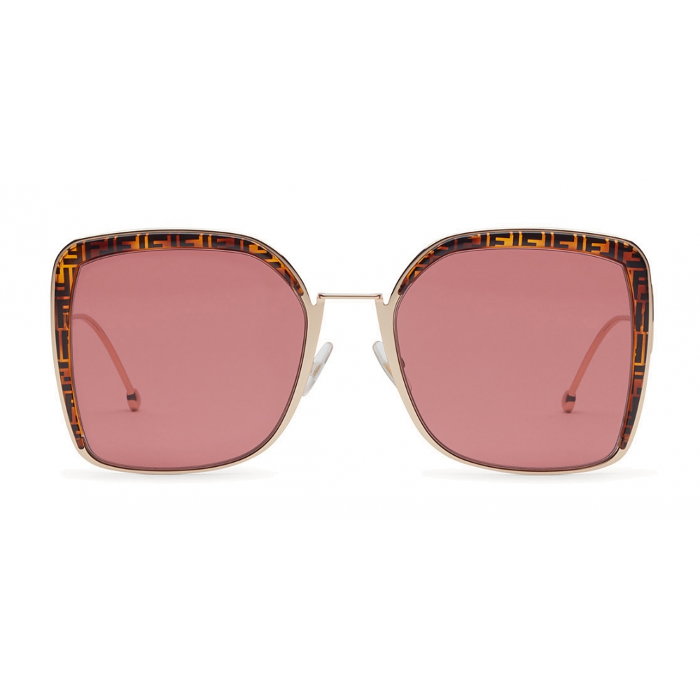 Fendi - F is Fendi - Round Sunglasses - Gold Havana - Sunglasses