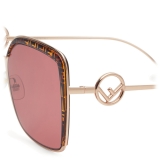 Fendi - F is Fendi - Square Oversize Sunglasses - Gold - Sunglasses - Fendi Eyewear