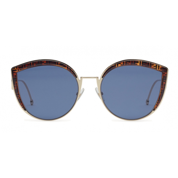 Fendi - F is Fendi - Occhiali da Sole Cat Eye - Oro Habana FF - Occhiali da Sole - Fendi Eyewear