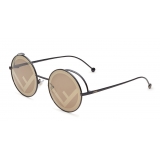 Fendi - F is Fendi - Occhiali da Sole Rotondi - Neri Marroni - Occhiali da Sole - Fendi Eyewear