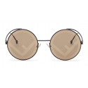 Fendi - F is Fendi - Round Sunglasses - Black Brown - Sunglasses - Fendi Eyewear