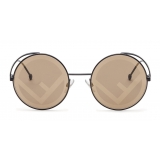 Fendi - F is Fendi - Round Sunglasses - Black Brown - Sunglasses - Fendi Eyewear