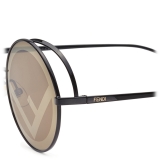 Fendi - F is Fendi - Occhiali da Sole Rotondi - Neri Marroni - Occhiali da Sole - Fendi Eyewear