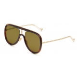 Fendi - Futuristic Fendi - Mask Sunglasses - Gold Havana - Sunglasses - Fendi Eyewear