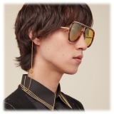 Fendi - Futuristic Fendi - Mask Sunglasses - Gold Havana - Sunglasses - Fendi Eyewear