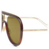 Fendi - Futuristic Fendi - Mask Sunglasses - Gold Havana - Sunglasses - Fendi Eyewear