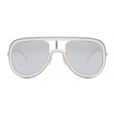 Fendi - Futuristic Fendi - Occhiali da Sole Mascherina - Rutenio Bianco - Occhiali da Sole - Fendi Eyewear