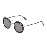 Fendi - Fendi Glass - Occhiali da Sole Rotondi - Grigio Rutenio Scuro - Occhiali da Sole - Fendi Eyewear