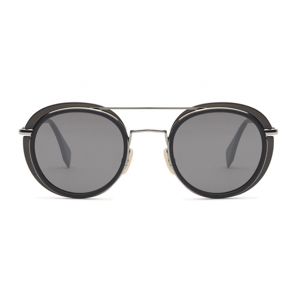 Fendi - Fendi Glass - Round Sunglasses - Grey Dark Ruthenium - Sunglasses - Fendi Eyewear