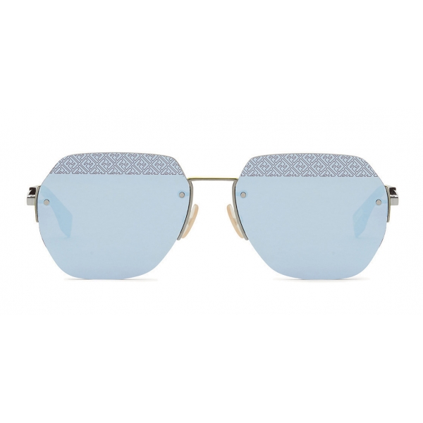 Fendi - FF - Occhiali da Sole Rettangolare Minimal - Rutenio - Occhiali da Sole - Fendi Eyewear