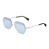 Fendi - FF- Rectangular Minimal Sunglasses - Ruthenium - Sunglasses - Fendi Eyewear