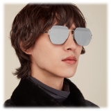 Fendi - FF- Rectangular Minimal Sunglasses - Ruthenium Black - Sunglasses - Fendi Eyewear