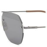 Fendi - FF- Rectangular Minimal Sunglasses - Ruthenium Black - Sunglasses - Fendi Eyewear