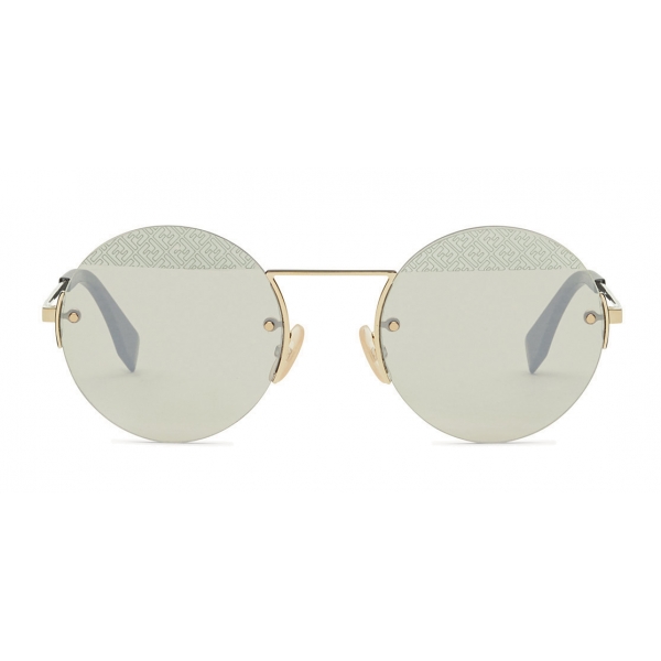 Fendi - FF- Round Sunglasses - Gold - Sunglasses - Fendi Eyewear