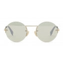 Fendi - FF - Occhiali da Sole Rotondi - Oro - Occhiali da Sole - Fendi Eyewear