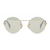 Fendi - FF - Occhiali da Sole Rotondi - Oro - Occhiali da Sole - Fendi Eyewear