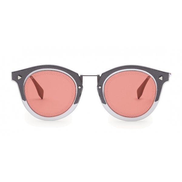 Fendi - FF- Round Sunglasses - Dark Grey Ruthenium - Sunglasses - Fendi Eyewear