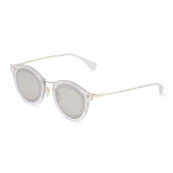 Fendi - FF - Occhiali da Sole Rotondi - Trasparente Oro - Occhiali da Sole - Fendi Eyewear