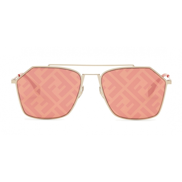 Fendi - Eyeline - Rectangular Sunglasses - Gold - Sunglasses - Fendi Eyewear