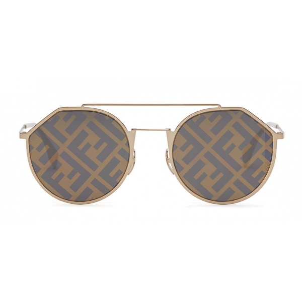 Fendi - Eyeline - Occhiali da Sole Rotondi - Oro - Occhiali da Sole - Fendi Eyewear